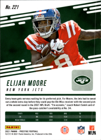 Elijah Moore - Panini Prestige Base Set 2021, Nr. 221 – Rookie Card