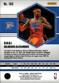 Shai Gilgeous-Alexander - Panini Mosaic Base Set 2020-21, Nr. 103