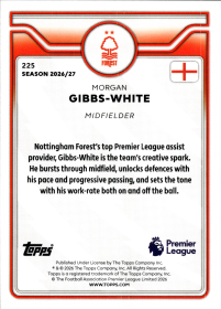 Morgan Gibbs-White - Topps Flagship Premier League Base Set 2026-27, Nr. 225