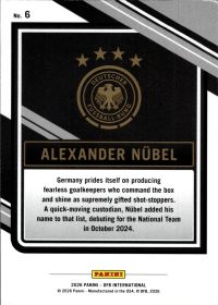 Alexander Nübel - Panini DFB International Base Set 2026, Nr. 6