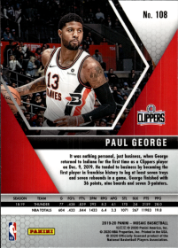 Paul George - Panini Mosaic Base Set 2019-20, Nr. 108