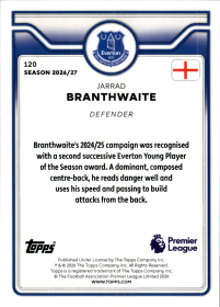 Jarrad Branthwaite - Topps Flagship Premier League Base Set 2026-27, Nr. 120
