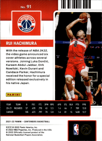 Rui Hachimura - Panini Contenders Season Ticket 2021-22, Nr. 91