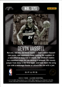 Devin Vassell - Panini Illusions Base Set 2020-21, Nr. 171 – Rookie Card
