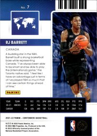 RJ Barrett - Panini Contenders International Ticket 2021-22, Nr. 7