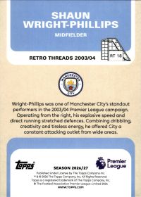 Shaun Wright-Phillips - Topps Flagship Premier League Retro Threads 2026-27, Nr. RT 18 – Insert