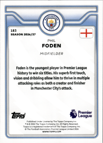 Phil Foden - Topps Flagship Premier League Base Set 2026-27, Nr. 183