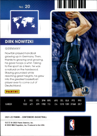 Dirk Nowitzki - Panini Contenders International Ticket 2021-22, Nr. 20