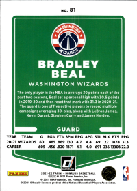 Bradley Beal - Panini Donruss Base Set 2021-22, Nr. 81