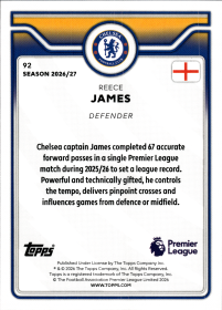 Reece James - Topps Flagship Premier League Base Set 2026-27, Nr. 92