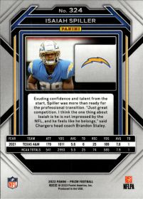 Isaiah Spiller - Panini Prizm Base Set 2022, Nr. 324 – Rookie Card