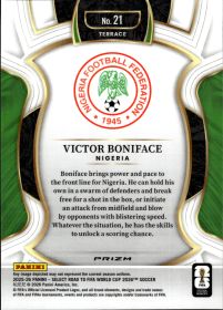 Victor Boniface - Panini Select FIFA Road to World Cup Terrace 2025-26, Nr. 21 – Red and Green