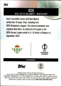 Isco - Topps Finest UEFA Club Competitions Base Set 2025-26, Nr. 304