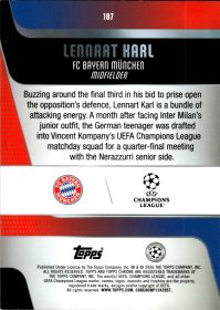 Lennart Karl - Topps Chrome UEFA Club Competitions Base Set 2025-26, Nr. 187 – Rookie Card