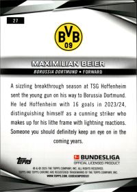 Maximilian Beier - Topps Chrome Sapphire Bundesliga Base Set 2024-25, Nr. 27