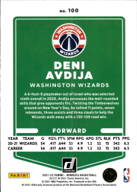 Deni Avdija - Panini Donruss Base Set 2021-22, Nr. 100