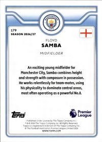 Floyd Samba - Topps Flagship Premier League Base Set 2026-27, Nr. 179 – Rookie Card