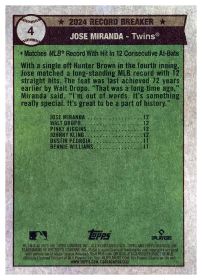 Jose Miranda - Topps Heritage Record Breakers 2025, Nr. 4