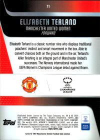 Elisabeth Terland - Topps Chrome UEFA Women's Champions League Base Set 2025-26, Nr. 71 – Rookie Card