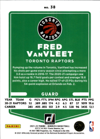 Fred VanVleet - Panini Donruss Base Set 2021-22, Nr. 38