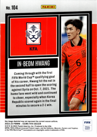 In-Beom Hwang - Panini Score FIFA Base Set 2022-23, Nr. 104