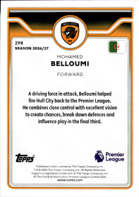 Mohamed Belloumi - Topps Flagship Premier League Base Set 2026-27, Nr. 298 – Rookie Card