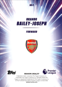 Brando Bailey-Joseph - Topps Flagship Premier League Nitro Boost 2026-27, Nr. NB 2 – Rookie Card, Insert