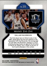 Wang Zhi-Zhi - Panini Prizm Base Set 2021-22, Nr. 273