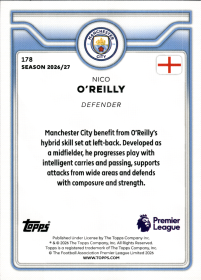 Nico O'Reilly - Topps Flagship Premier League Base Set 2026-27, Nr. 178