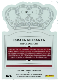 Israel Adesanya - Panini Chronicles UFC Crown Royale 2022, Nr. 116