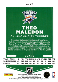 Theo Maledon - Panini Donruss Base Set 2021-22, Nr. 47