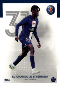 El Chadaille Bitshiabu - Topps Paris Saint-Germain Official Team Set 2023-24, Nr. 6