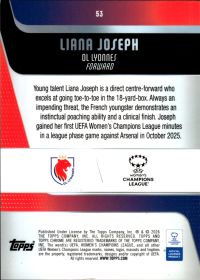 Liana Joseph - Topps Chrome UEFA Women's Champions League Base Set 2025-26, Nr. 53 – Rookie Card