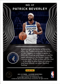 Patrick Beverley - Panini Illusions Base Set 2021-22, Nr. 117