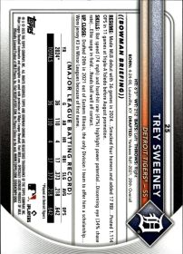 Trey Sweeney - Topps Bowman Chrome Base Set 2025, Nr. 25 – Rookie Card
