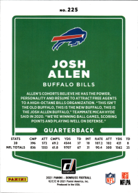 Josh Allen - Panini Donruss Base Set 2021, Nr. 225