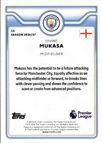 Divine Mukasa - Topps Flagship Premier League Future Stars 2026-27, Nr. 16