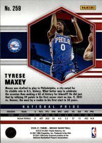 Tyrese Maxey - Panini Mosaic National Pride 2020-21, Nr. 259 – Insert