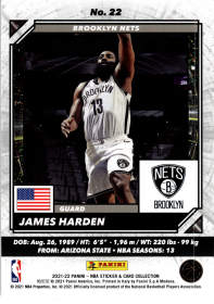 James Harden - Panini NBA Sticker & Card Collection 2021-22, Nr. 22