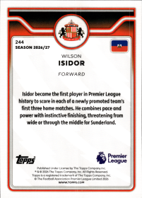 Wilson Isidor - Topps Flagship Premier League Base Set 2026-27, Nr. 244