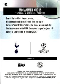 Mohammed Kudus - Topps Finest UEFA Club Competitions Base Set 2025-26, Nr. 162