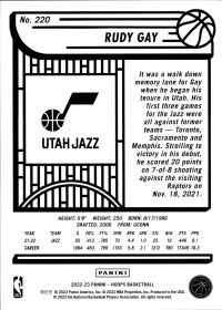 Rudy Gay - Panini Hoops Base Set 2022-23, Nr. 220