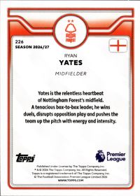 Ryan Yates - Topps Flagship Premier League Base Set 2026-27, Nr. 226