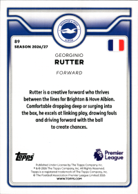 Georginio Rutter - Topps Flagship Premier League Base Set 2026-27, Nr. 89