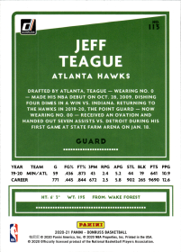 Jeff Teague - Panini Donruss Base Set 2020-21, Nr. 113