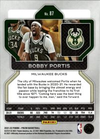 Bobby Portis - Panini Prizm Base Set 2021-22, Nr. 87