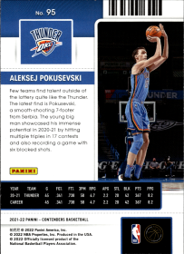 Aleksej Pokusevski - Panini Contenders Season Ticket 2021-22, Nr. 95