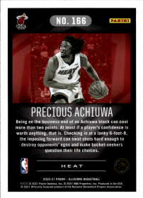 Precious Achiuwa - Panini Illusions Base Set 2020-21, Nr. 166 – Rookie Card