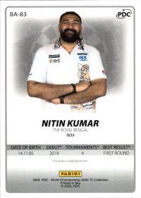 Nitin Kumar - Panini PDC World Championship TC Collection Base Set 2026, Nr. BA-83