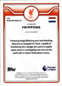 Jeremie Frimpong - Topps Flagship Premier League Base Set 2026-27, Nr. 164